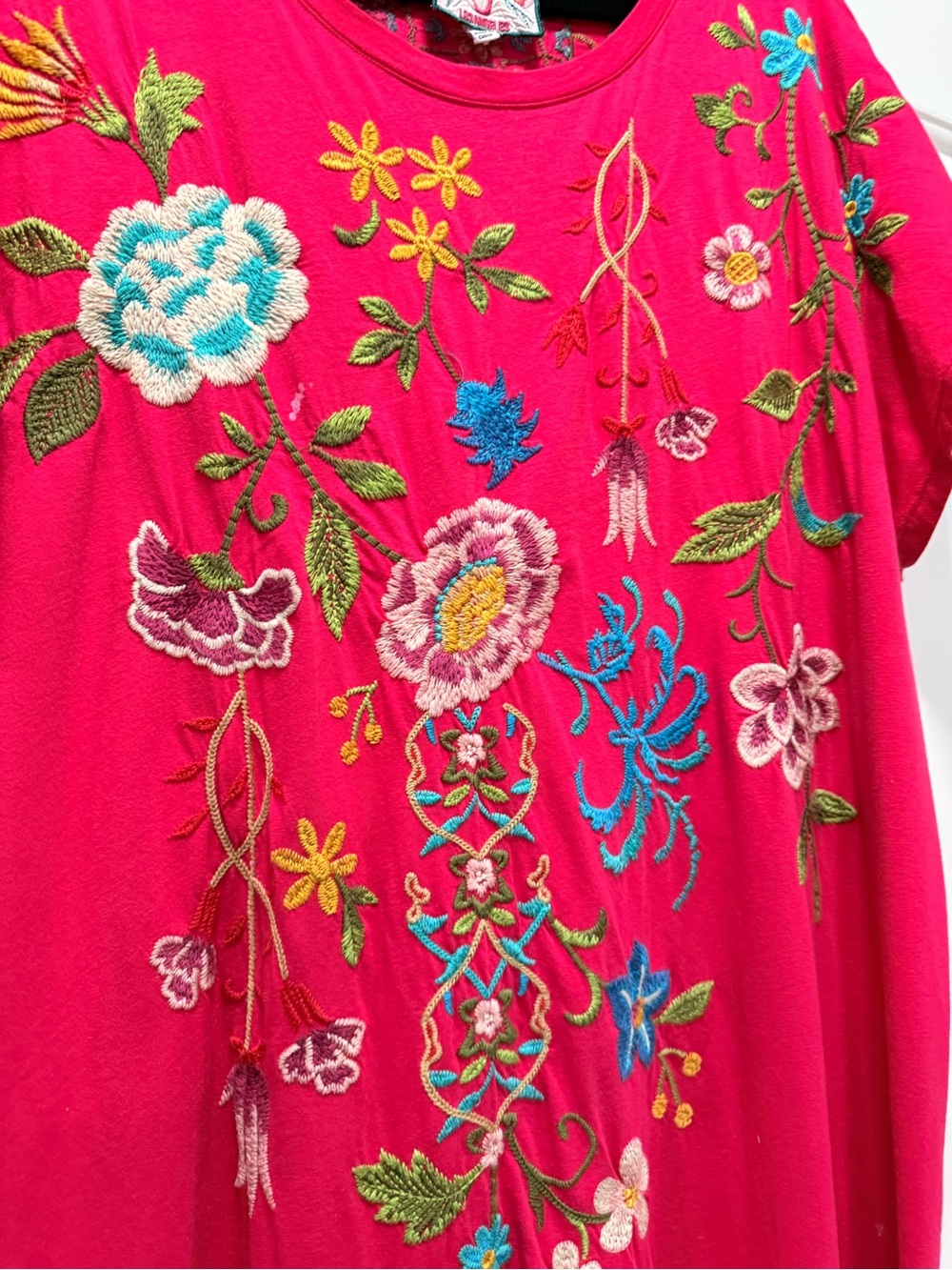 Johnny Was Fuchsia Embroidered SHERI RELAXED KNIT DRESS Maxi XL. - Picture 5 of 13